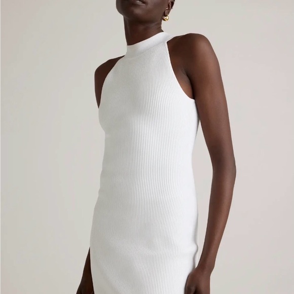 NWT QUINCE  NEW  Medium High Neck Ribbed Knit Mini Dress - Picture 2 of 4